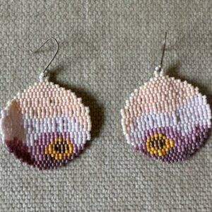 Handmade seed beaded earrings made in Mexico